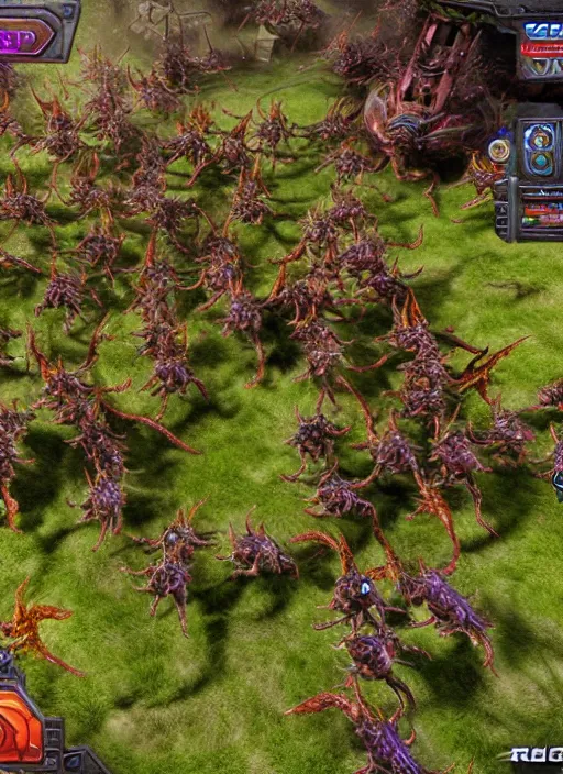 Prompt: photo of zerg rush, realistic, 8 k