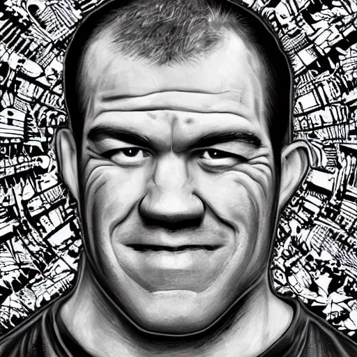 Image similar to jocko willink, black and white, digital art