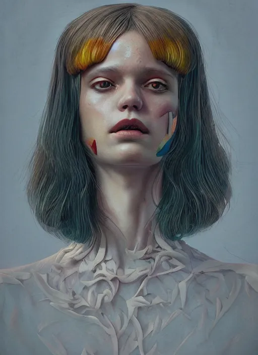 Image similar to portrait made of wood :: by Martine Johanna and Simon Stålenhag and Chie Yoshii and wlop and Guillermo del toro :: ornate, dynamic, particulate, rich colors, elegant, centered, artstation, smooth, sharp focus, octane render, 3d