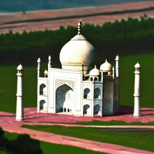 Prompt: photo of Taj Mahal made of cheese