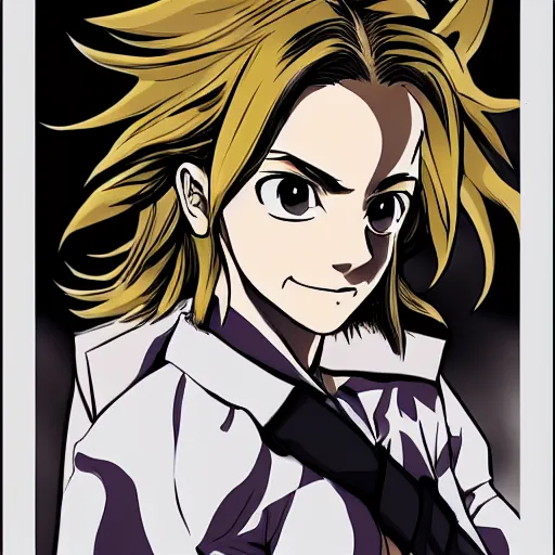 Image similar to Portrait of Emma Watson in the style of My Hero Academia by Kohei Horikoshi