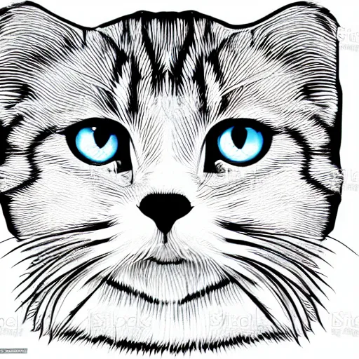 Image similar to scottish fold vector art, shape,