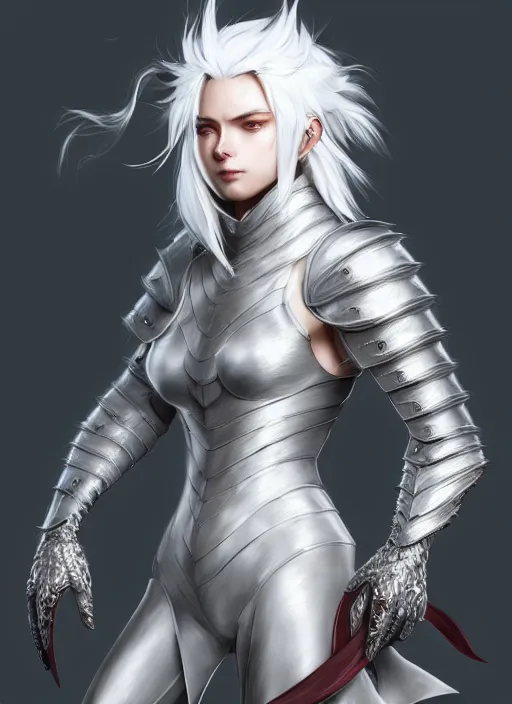 Image similar to fur - lined armor!!! beautiful and elegant white haired female!! gorgeous ayes!! character concept art, sharp focus, octane render! unreal engine 5! highly rendered!! trending on artstation!! detailed linework!! illustration by artgerm, wlop and ayami kojima