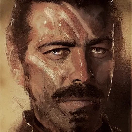 Image similar to portrait of hernan cortes, colourised, face portrait, epic, tragic, military art, fantasy, dieselpunk, hd shot, digital portrait, beautiful, artstation, comic style, by artgerm, guy denning, jakub rozalski, magali villeneuve and charlie bowater