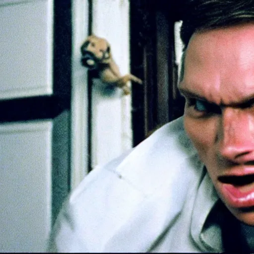 Prompt: Live Action Still of Jerma in The Exorcist, real life, hyperrealistic, ultra realistic, realistic, highly detailed, epic, HD quality, 8k resolution, body and headshot, film still