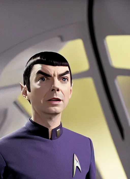 Image similar to film still of Jim Parsons as Spock in Star Trek, 4k