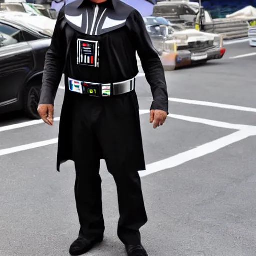 Image similar to Bolsonaro with Darth Vader Clothes