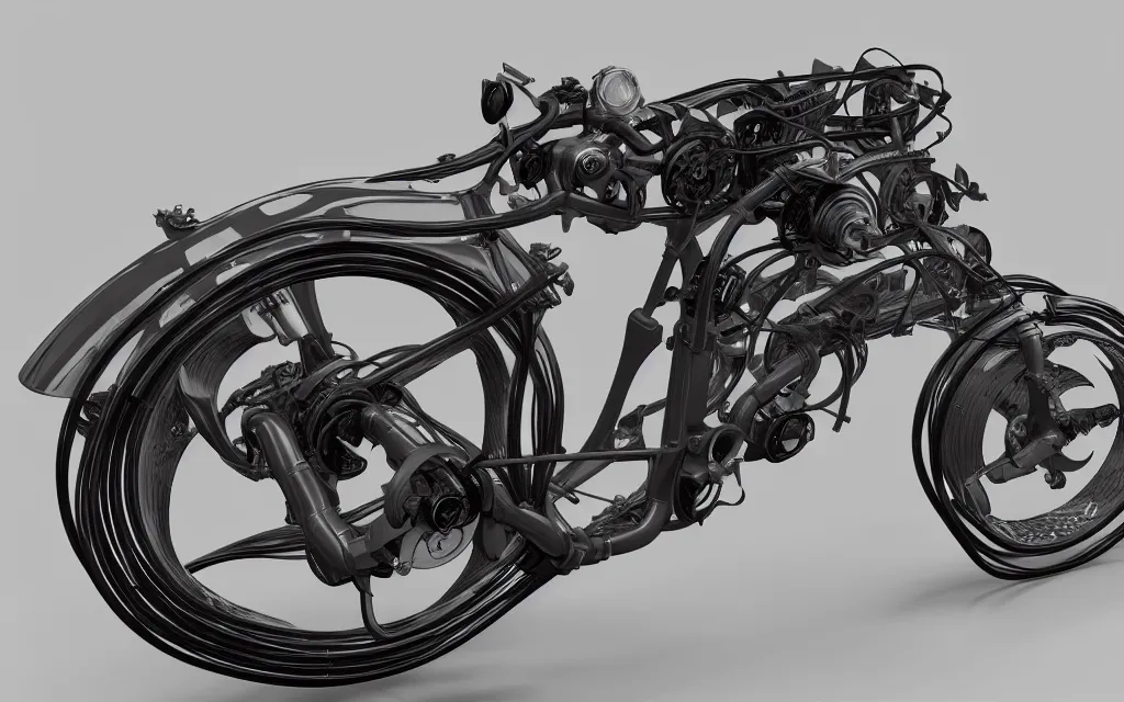 Prompt: futuristic bike design powered by magnetic and gravitational forces by mercedes - benz, wide shot, front camera view, ultra realistic, concept art, intricate details, eerie, highly detailed, photorealistic, 8 k, unreal engine