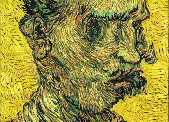 Prompt: giant monster in the style of vincent van gogh, dappled light, monstrous, gigantic