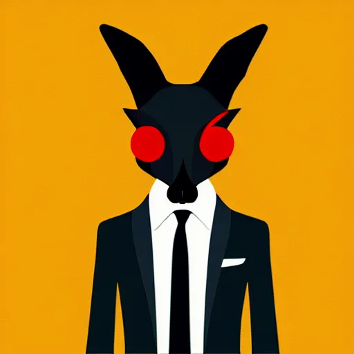 Image similar to spy kangaroo, in a strict suit, avatar image, digital art, minimalism