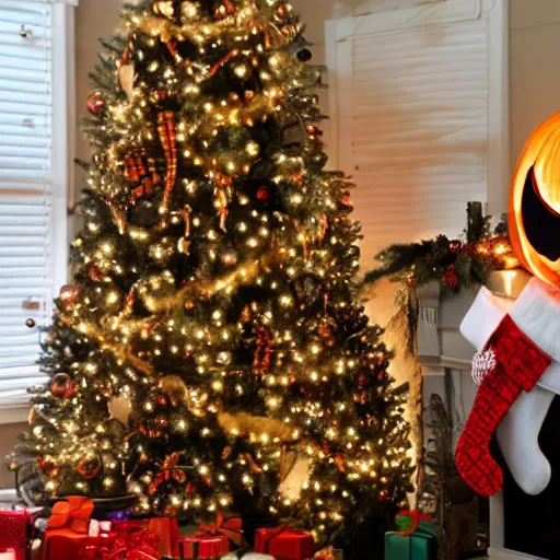 Prompt: christmas and halloween combined into one holiday