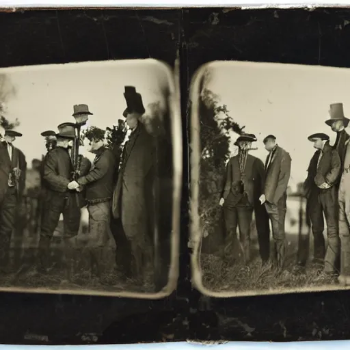 Image similar to tintype photographs, wide angle view, operators, in isolated suits, dissecting huge lovecraftian creatures