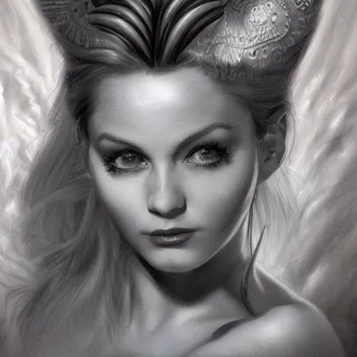 Image similar to pencil art, detailed portrait of tinker bell, intricate, hyper detailed, realistic, oil painting, by julie bell, frank frazetta, cinematic lighting