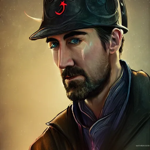 Image similar to lee pace portrait, arcane netflix, arcane vi, arcane jinx, concept portrait, riot, acrace catoon, detailed expression, high quality, cinematic lighting, fantasy, reflective, spotlight, digital artwork