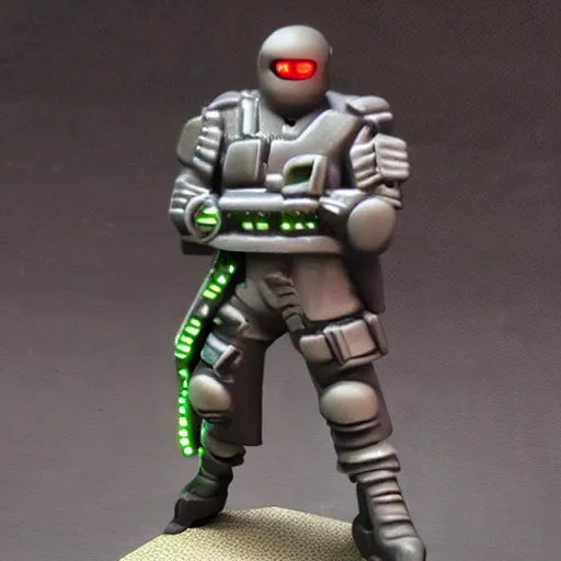 Prompt: a cyberpunk soldier, airbrush style
