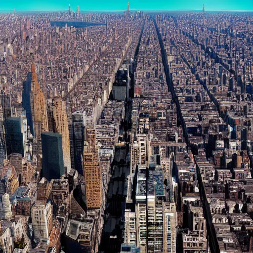 Prompt: A highly detailed award winning masterpiece of a wide shot of New York City, 8K, artstation