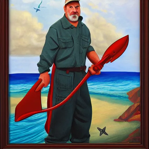 Image similar to Shark Janitor, masterpiece painting