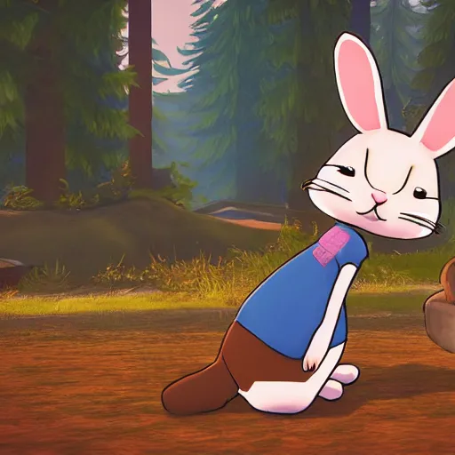 Image similar to a rabbit in the style of life is strange