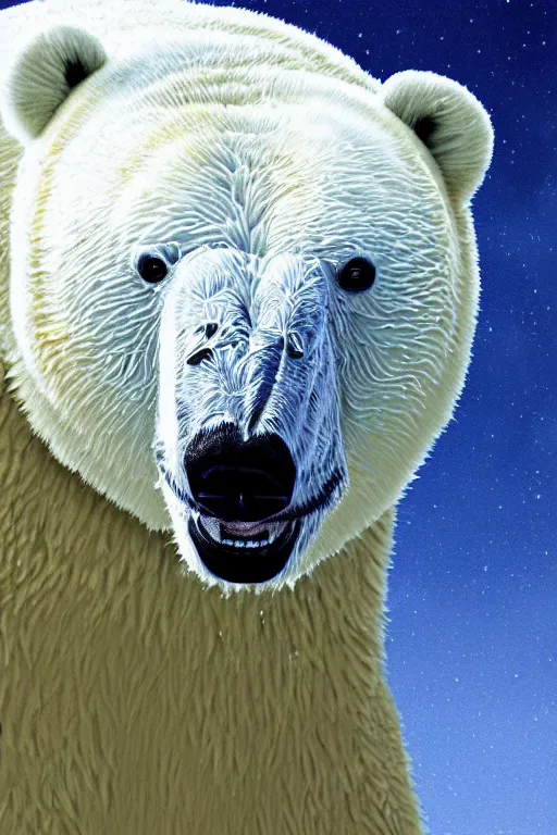 Image similar to portrait of a armored polar bear. hyper realistic, digital art, intricate, high detail.