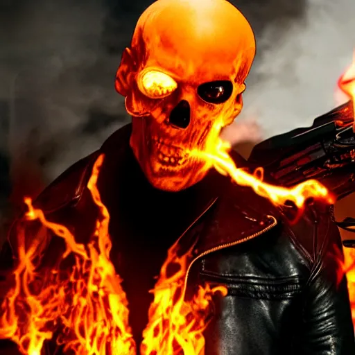 Image similar to Keanu reeves as ghost rider 4K detail