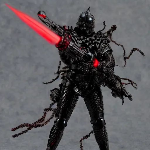 Image similar to sci-fi soldier tactical berserk Kentaro Miura very detailed red eyes