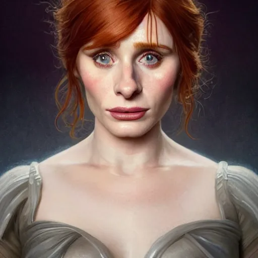 Image similar to portrait of Bryce Dallas Howard , extra onions and ketchup, luscious patty with sesame seeds, feminine ethereal, handsome, D&D, fantasy, intricate, elegant, highly detailed, digital painting, artstation, concept art, matte, sharp focus, illustration, art by Artgerm and Greg Rutkowski and Alphonse Mucha