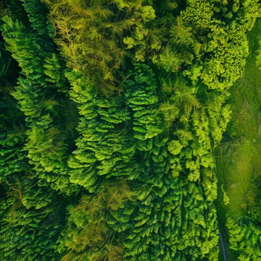 Image similar to small monsters in forest, aerial photography