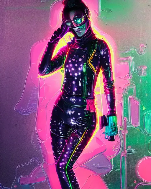 Image similar to detailed portrait Neon Operator Girl, cyberpunk futuristic neon, reflective catsuit, decorated with traditional Japanese ornaments by Ismail inceoglu dragan bibin hans thoma !dream detailed portrait Neon Operator Girl, cyberpunk futuristic neon, reflective puffy coat, decorated with traditional Japanese ornaments by Ismail inceoglu dragan bibin hans thoma greg rutkowski Alexandros Pyromallis Nekro Rene Maritte Illustrated, Perfect face, fine details, realistic shaded, fine-face, pretty face