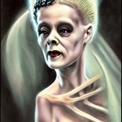 Image similar to realistic airbrush art bride of frankenstein c - 1 2. 0