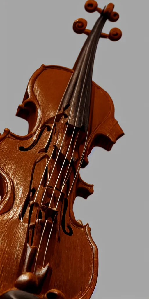 Prompt: baroque violin statue:: gi, global illumination, physically based rendering, photoreal, small details, intricate dof,blur,bokeh,depth of field