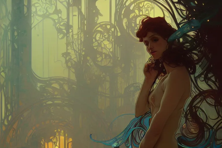 Prompt: life without form, dynamic lighting, wet, cinematic, highly detailed, digital painting, artstation, concept art, baroque, matte, intricate, full details, illustration, art by alphonse mucha