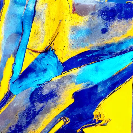 yellow and blue abstract art