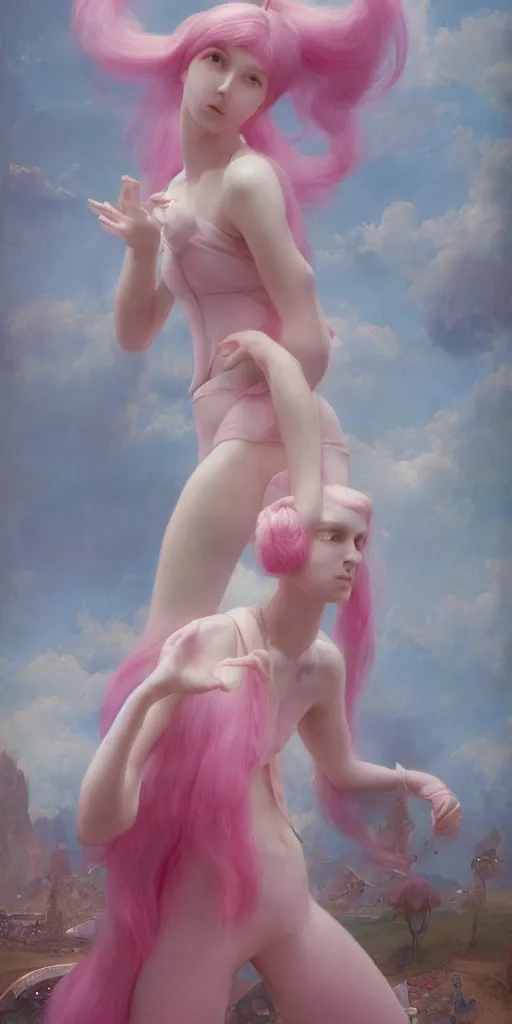 Image similar to princess bubblegum, masterpiece by Edgar Maxence and Ross Tran and Michael Whelan, gustav dore, 8k, octane render