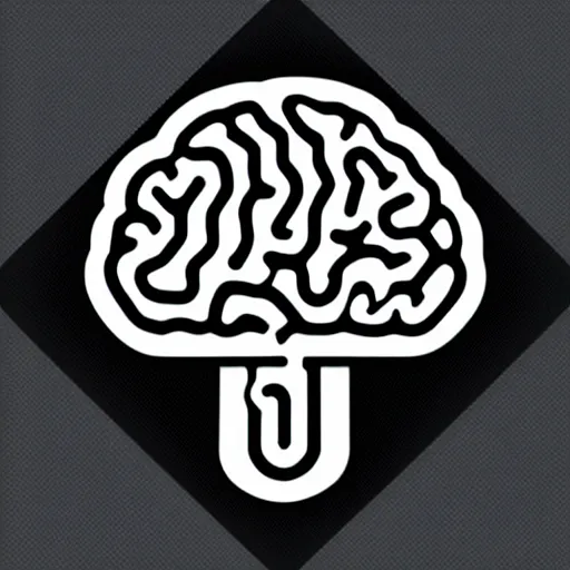 Prompt: modern icon in the shape of brain, simplistic design, vector graphics