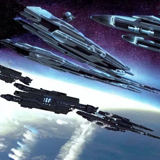 Prompt: imperial space navy, fascist space fleet, battlestar starfleet, space battleships in formation, futuristic, militaristic