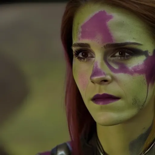 Image similar to Film still of Emma Watson as Gamora, from Guardians of the Galaxy Vol. 2 (2017)