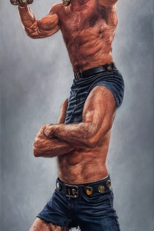 Prompt: a full body picture of Chuck Norris wearing a tutu, oil on canvas, intricate, portrait, 8k highly professionally detailed, HDR, CGsociety