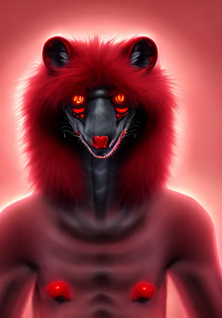 Image similar to furry - male - red - black - weasel - necromancer - fursona uhd ue 5 visual novel pc game expressions, photorealistic