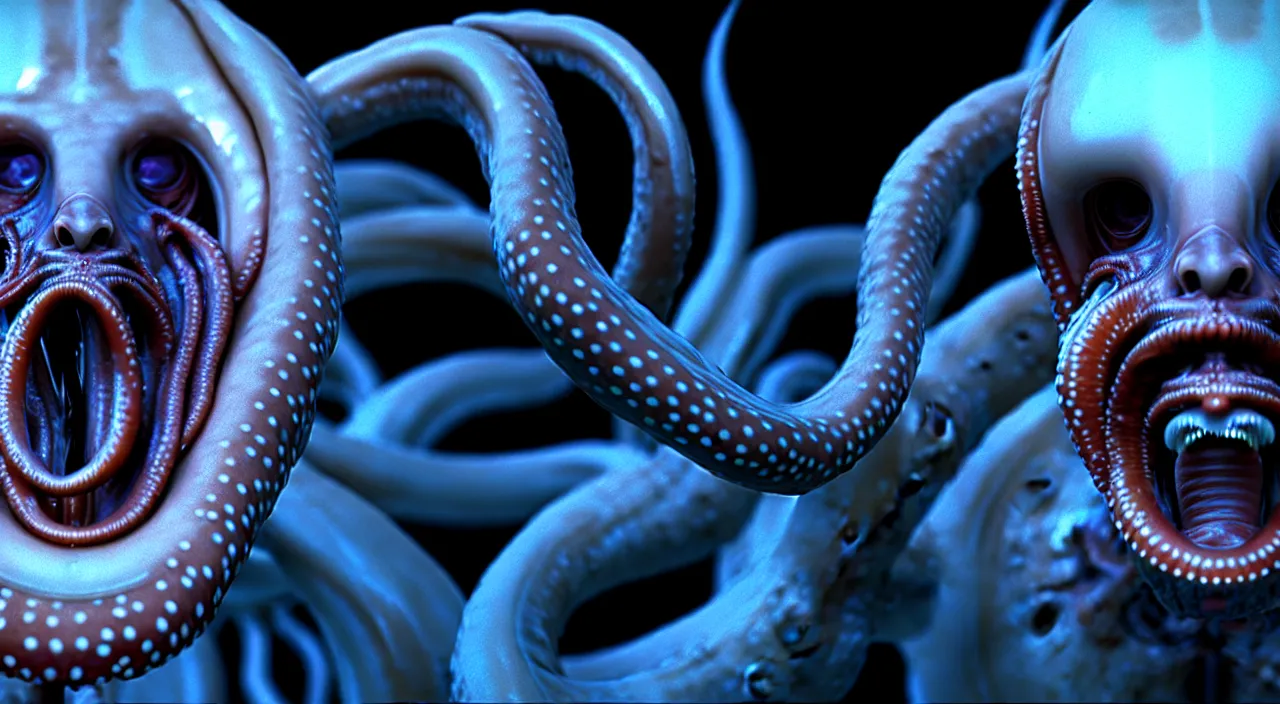 Image similar to gary busey, tentacles, alien ( 1 9 7 9 ), body horror, unreal engine, octane render, depth of field, cycles render, hd