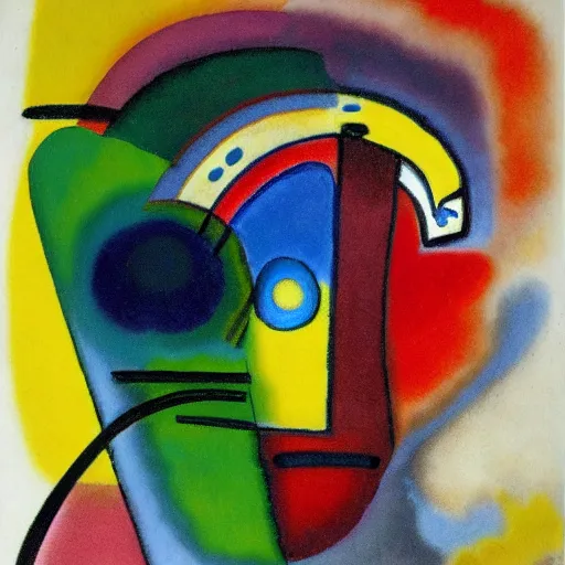 Prompt: face; a 3d abstract sketch by Kandinsky