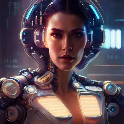 Image similar to a beautiful highly detailed futuristic mechanical woman in seductive confident pose, art by greg rutkowski and mark keathley, cyberpunk, 7 0 mm photo, featured on artstation, 4 k, octane render