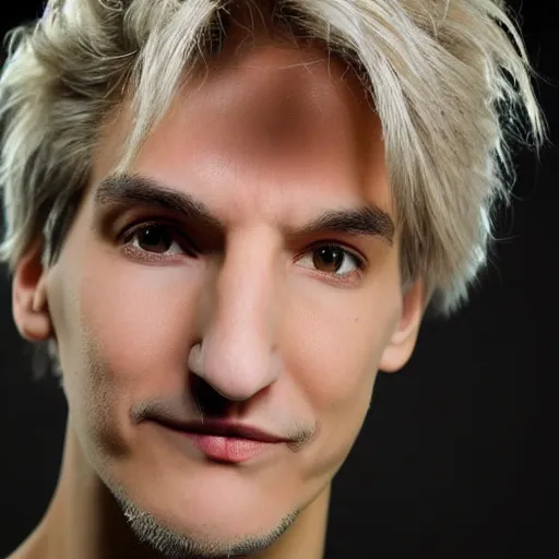 Image similar to xqc, big long nose, underbite