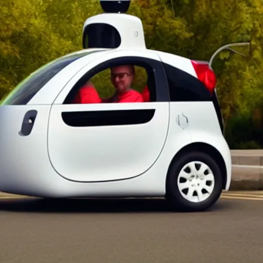 Image similar to Apple announcing the new self driving Apple Car, realistic photo