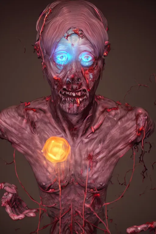Image similar to cosmic horror zombie necromancer portrait by binx.ly rendered by discodiffusion 8k 3d unrealengine
