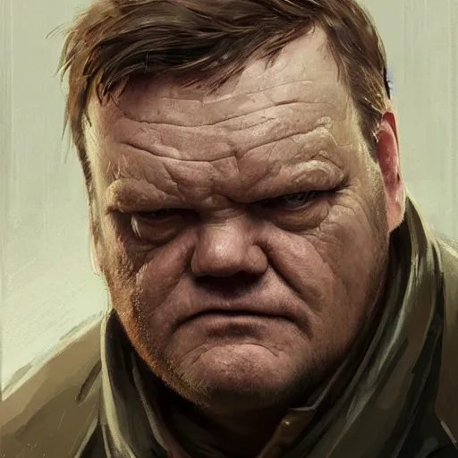 Image similar to portrait of a man by greg rutkowski, he looks like brendan gleeson, wearing the military fatigues of the corellian confederation, star wars expanded universe, he is about 5 0 years old, highly detailed portrait, digital painting, artstation, concept art, smooth, sharp foccus ilustration, artstation hq