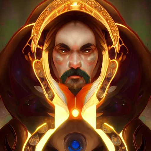 Image similar to bard fantasy, symmetrical beautiful, portrait, trending on artstation