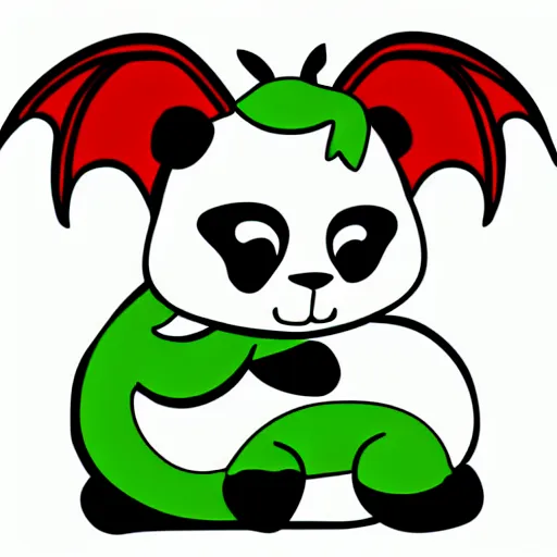 Image similar to vector art of cute panda hugging welsh dragon welsh flag, adobe illustrator