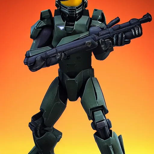 Prompt: Master chief using a crowbar