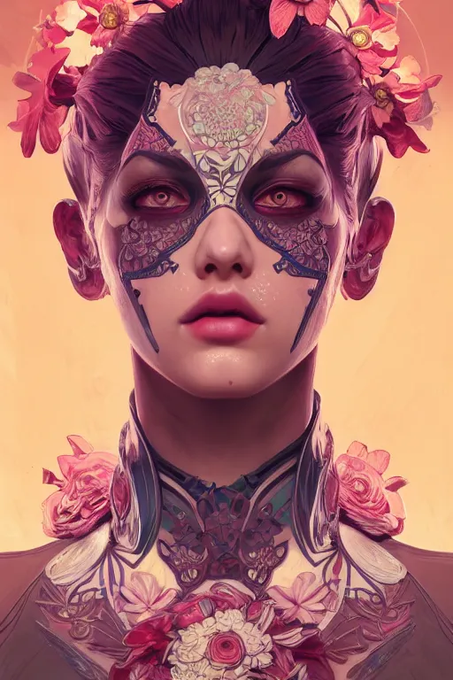 Prompt: symmetry!! portrait of floral! borderlands 3 psycho, intricate, elegant, highly detailed, digital painting, artstation, concept art, smooth, sharp focus, illustration, art by artgerm and greg rutkowski and alphonse mucha, 8 k