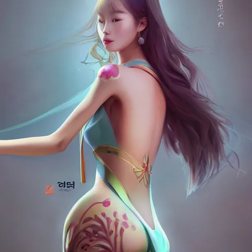 Prompt: a korean frog princess, artstation, painted by artgerm